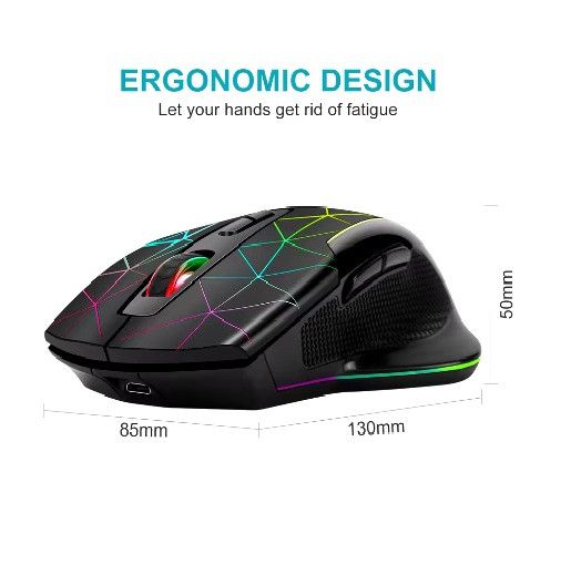 Мышь беспроводная игровая с аккумулятором и подсветкой GM30 RGB Black | Зображення 3