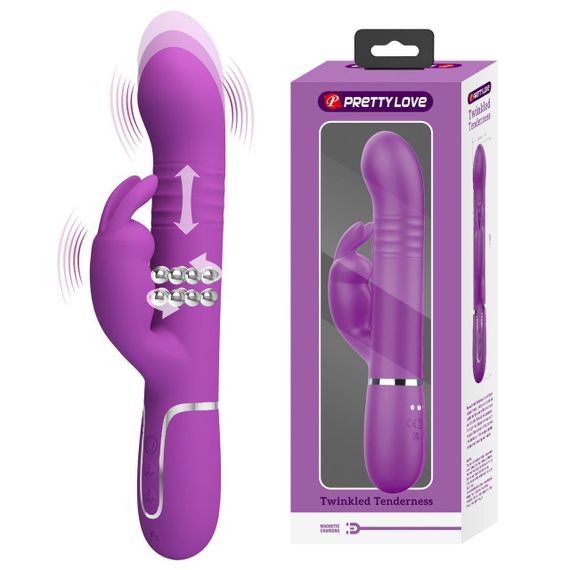 Вибратор-кролик с ротацией PRETTY LOVE Coale фиолетовый, 22.6 х 3.7 см Sex Aura