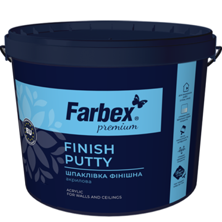 Шпаклівка фінішна акрилова, біла ТМ "Farbex"  - 5 кг