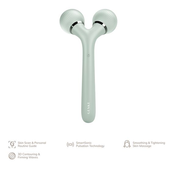 Електронний ультразвуковий ролик для обличчя та тіла GESKE Sonic Facial&Body Roller 4в1 green | Зображення 1