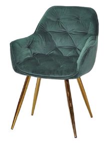 Крісло м'яке Chic GD на золотих металевих ногах Оксамит Зелений OR-853