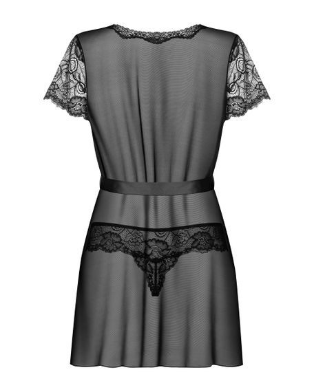 Пеньюар Obsessive Alluria robe Черный S/M | Зображення 3