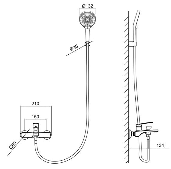 Змішувач для ванни Qtap Slavonice QTSLV259GMB48035 | Зображення 4