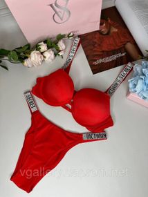 Комплект белья Виктория Сикрет | Женский комплект нижнего белья Victoria’s Secret Rhinestone со стразами XL,