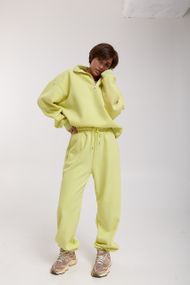 Теплий спортивний костюм зі світшотом на блискавці та джогерами - лимонний цвет, L/XL (є розміри)
