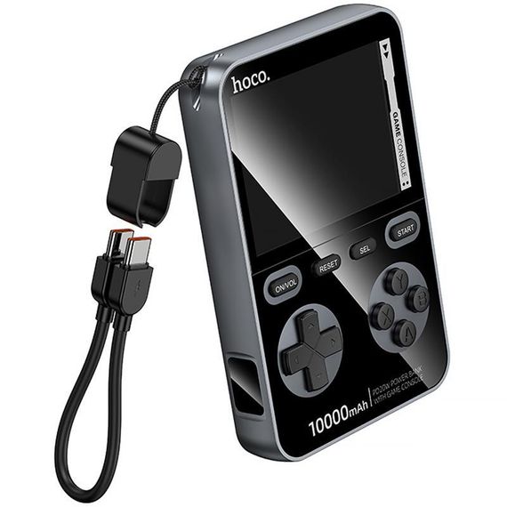 Портативний ЗП Power Bank Hoco Q47 Shine PD20W with cable + Game Console 10000 mAh Metal gray | Зображення 2