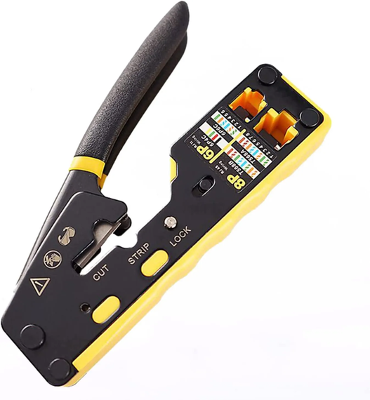 Многофункциональный обжимной инструмент SV для разъемов RJ45, cat5e, cat6, cat6a, 6P/8P Желтый (sv2618), Желтый