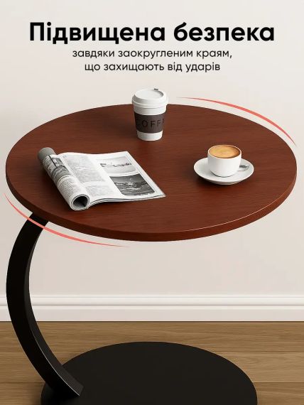 Прикроватный кофейный столик DASH-64224 45х30х60 см Темное-Дерево | Зображення 2