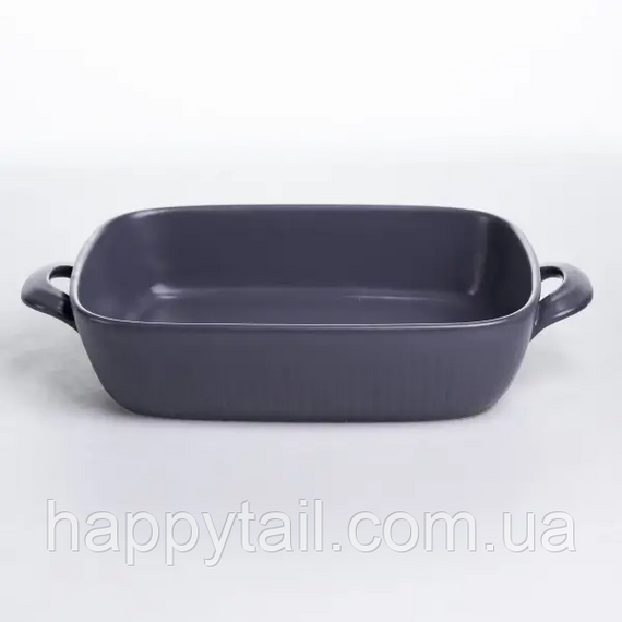Форма для випікання порцелянова з ручками прямокутна 23х17х5 см чорний KS-644