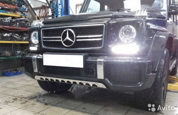 Защита переднего бампера (нержавейка) для Mercedes G сlass W463 1990-2018 гг | Зображення 1