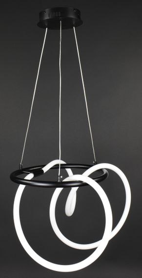 Люстра світлодіодна підвісна LED світильник для квартири на стелю лед 27747 Чорний 45-150х70х70 см. | Зображення 3