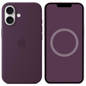 Чохол Silicone case (AAA) full with Magsafe and Animation для Apple iPhone 16 (6.1") Plum