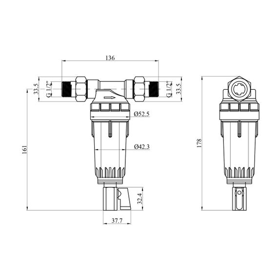 Фільтр магістральний в зборі Titan T-FH 1/2" холодний | Зображення 1