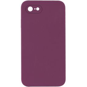 Silicone Case Square Full Camera Protective (AA) NOLOGO для Apple iPhone 7 / 8 / SE (2020) (4.7") Бордовий / Maroon