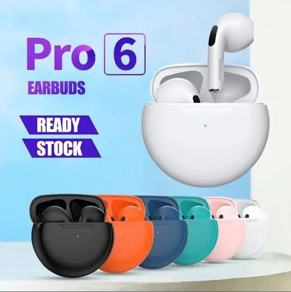 Бездротові Bluetooth-навушники Pro 6 TWS з мікрофоном Fone 5,3 Чорний | Зображення 2