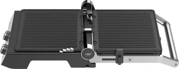 Електрогриль Rotex RSM550-XL MasterGrill контактний гриль-барбекю 180° зі знімними антипригарними пластинами 2000 Вт Серебристий | Зображення 3