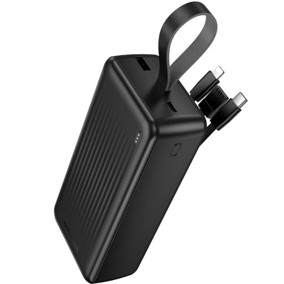 Power Bank Borofone BJ79B з кабелем USB+Type-C+Lightning (30000mAh) Чорний | Зображення 1