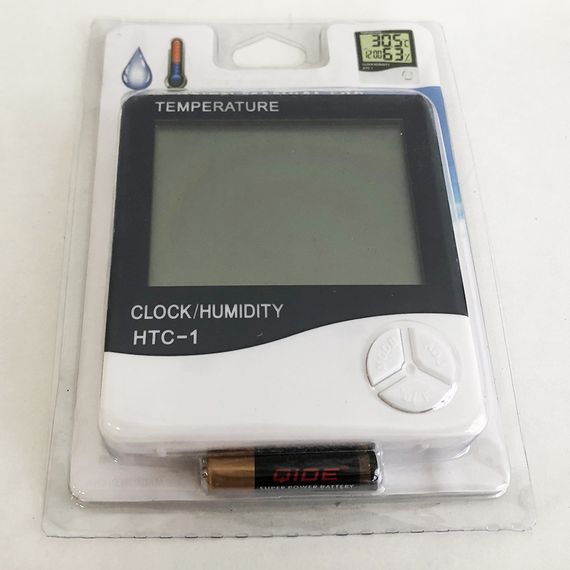 Термогігрометр Generic HTC-1 годинник будильник метеостанція, Термометр гігрометр в будь-якому місці | Зображення 6