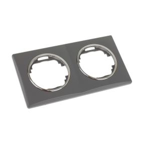 Рамка двойная серая с кольцом цвета хром WB-2F Grey/Ch