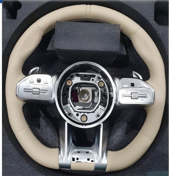 Кермо AMG 2018-Style (бежевий, 4pin) для Mercedes A-сlass W177 2018- рр