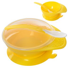 Миска з кришкою та ложкою дитяча Stenson R-83770 15.5х12х8 см
