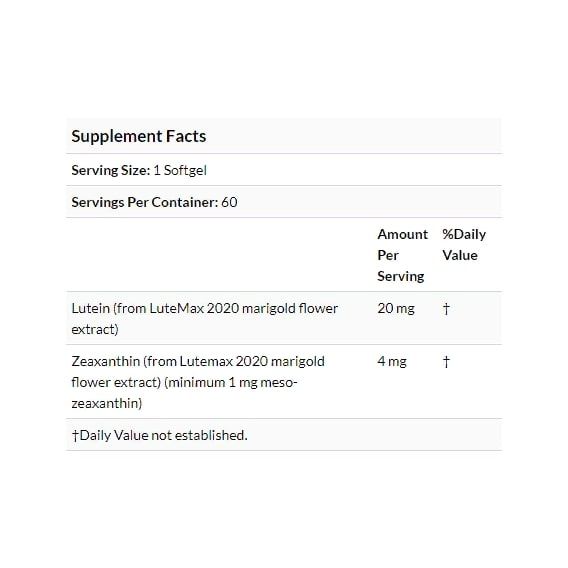 Лютеїн Doctor's Best Lutein with Lutemax 2020 20 mg 60 Softgels DRB-00369 | Зображення 2