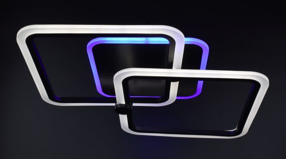 Люстра світлодіодна стельова LED світильник для квартири на стелю лед з пультом 25950 Чорний 10х41х63 см. | Зображення 9