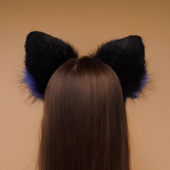 Хутряні вушка кішки триколірні: Чорний, синій, сірий OKOVA Sex Aura | Зображення 5