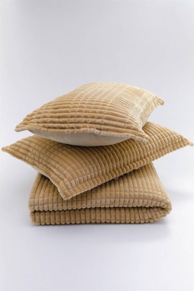 Покрывало с наволочками Merinos Modern Line 150×220 см. Горчичный | Зображення 1