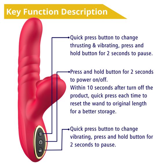 Вібратор - Erospace Sweet Play G-Spot Vibrator With Thrusting A2 | Зображення 5