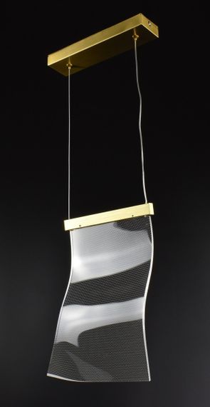 Люстра світлодіодна підвісна LED світильник для квартири на стелю лед 26909 Латунь 35-200х6х24 см. | Зображення 4