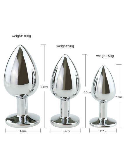 Набір анальних пробок Babydoll Універсальний. Сірий 1005-3 | Зображення 4