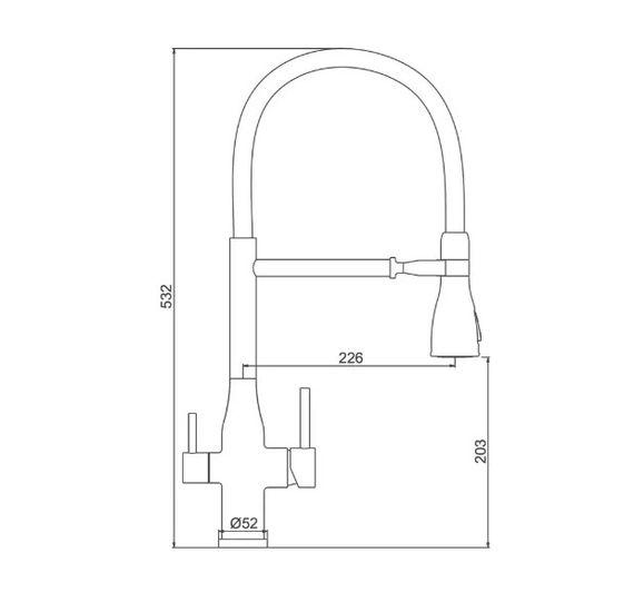 Змішувач для кухні Gappo з виходом для питної води, з гнучким виливом G4399-76 | Зображення 1