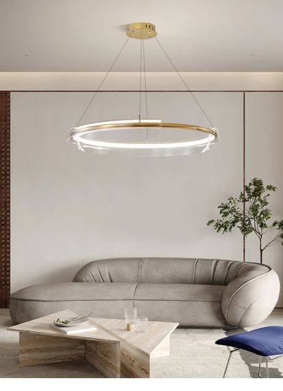 Люстра світлодіодна підвісна LED світильник для квартири на стелю лед 26894 Латунь 30-150х80х80 см. | Зображення 5