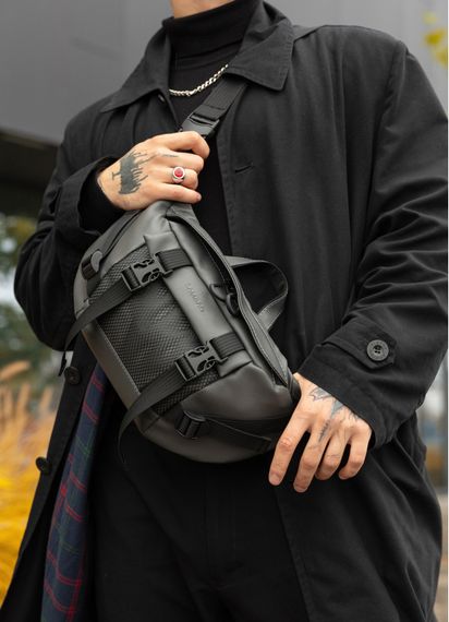 Большая мужская сумка бананка Sambag DynamicDart графитовая 38×21×7 см (80411009m) | Зображення 1