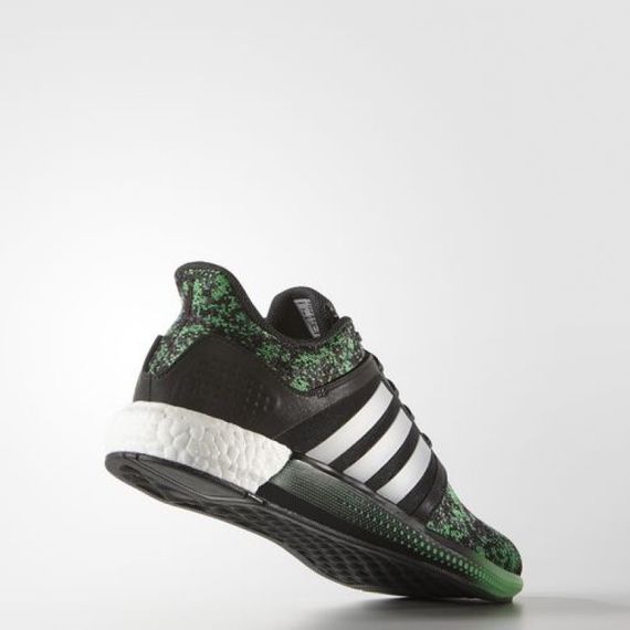 Кроссовки мужские adidas Solar rnr Boost AQ1915 (черные c зеленым, беговые, тканевый верх, бренд адидас) 45⅓ (UK 10.5 / US 11 - стелька 29 см) | Зображення 2