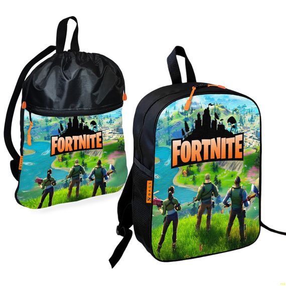 Шкільний рюкзак дитячий Fortnite + Сумка для взуття спортивної форми рюкзак-мішок хлопчикові (01857)