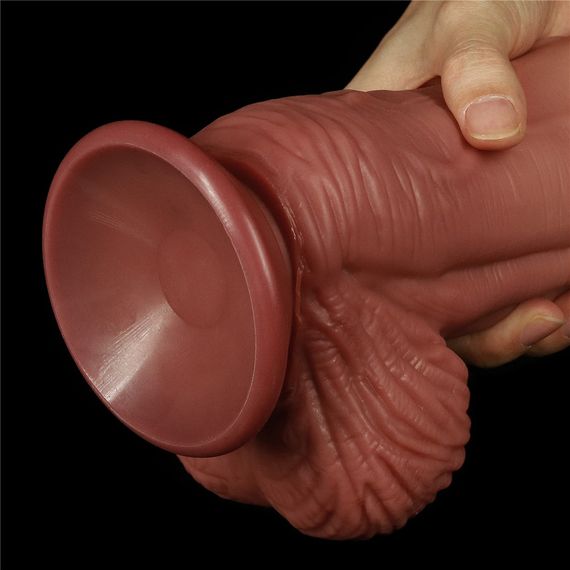 Фалоімітатор - Dual-Layered Silicone Cock 10" Brown Sex Aura | Зображення 7