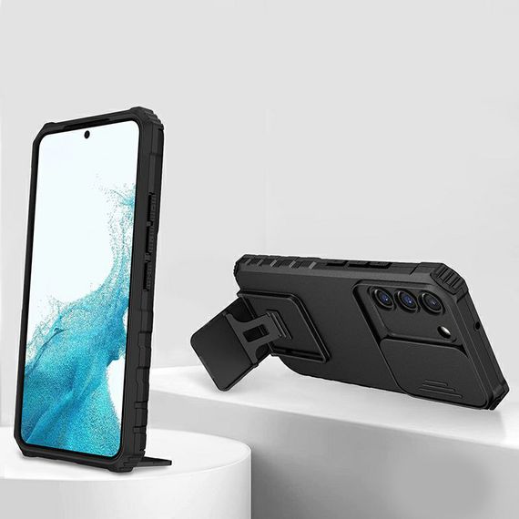 Чохол Kickstand із захистом камери для Samsung Galaxy S21 FE колір Чорний | Зображення 1