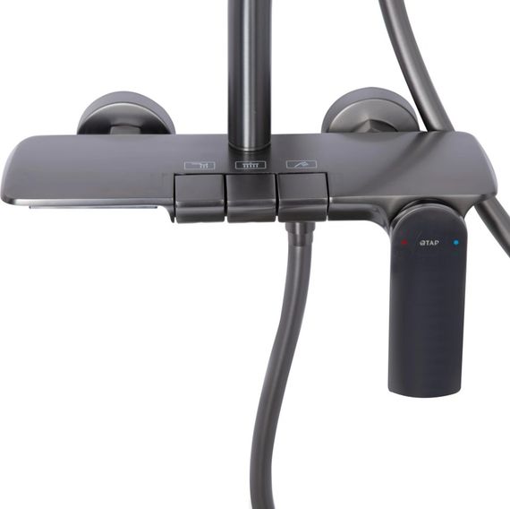 Душова система універсальна Qtap Slavonice Gunmetal Black PVD з виливом QTSLA111GMB45905 | Зображення 3