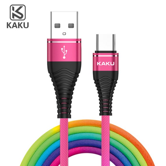 USB кабель Kaku KSC-109 microUSB 3.2A / 1.2m - Rainbow | Зображення 1