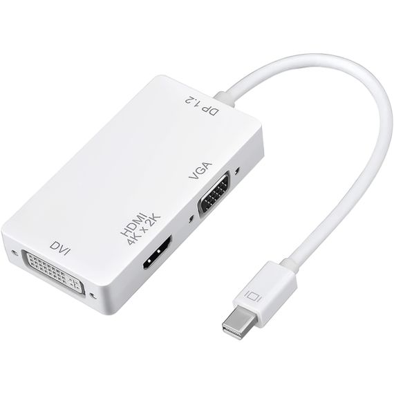 Відео адаптер, конвертер 3в1 з Mini DisplayPort на HDMI/VGA/DVI роз'єми Addap MDPA-02Mix, 4K / 1080P | Зображення 1