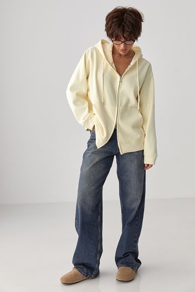 Тепле жіноче худі з начісом - лимонний цвет, ONE SIZE (є розміри) | Зображення 2