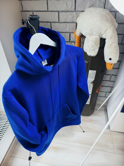 Женский теплый худи толстовка на флисе DA2444 размер S цвет синий | Зображення 1