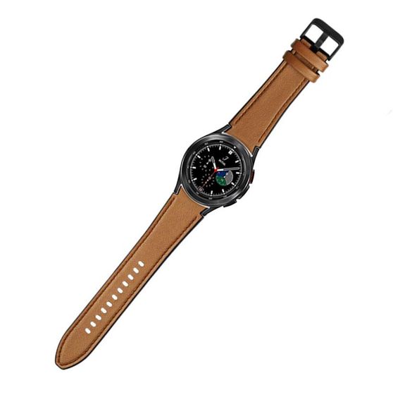 Ремешок Primolux Leather Silicone для часов Samsung Galaxy Watch 4 Classic 46mm SM-R890 /  SM-R895 - Brown | Зображення 4