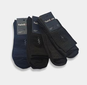 Шкарпетки чоловічі класичні демісезонні Тм TwinSocks Сірий, 25 / M / 38-40