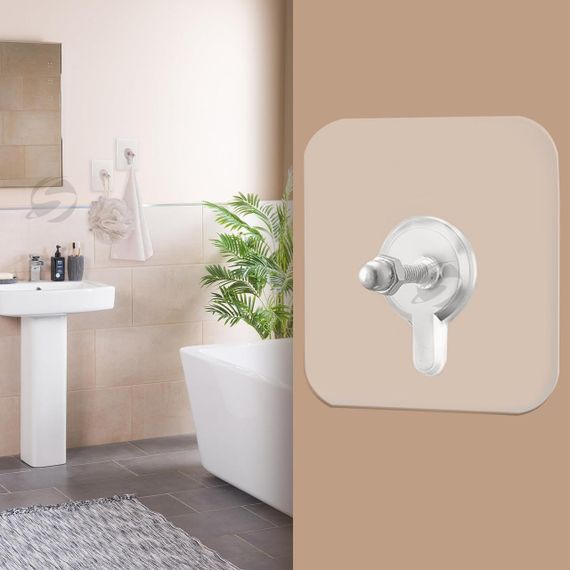 Кріплення самоклейні, міцні без свердління, для дому, настінний гачок, SUNVIBE, комплект 4 шт.