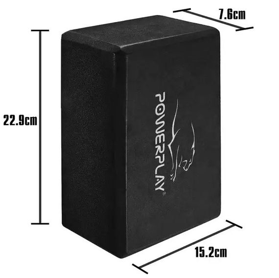 Блоки для йоги PowerPlay 4006 Yoga Brick EVA 2 шт Чорні (PP_4006_Black_2in) | Зображення 2