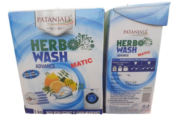 Преміальний гіпоалергенний пральний порошок Herb wash для пральної машинки c Німом і Лимоном Патанджалі 1 кг, | Зображення 1