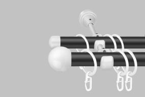 Карниз для штор двухрядный металлический 19 мм, Black White (комплект) 300 см